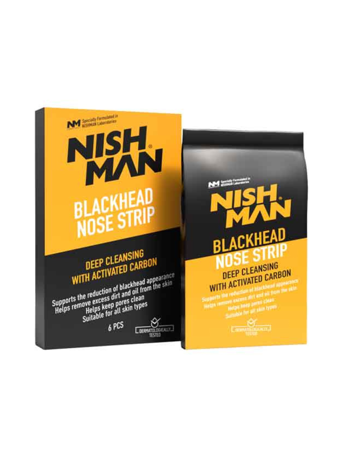 NISHMAN Blackhead Nose Strips – Activated Charcoal Deep Cleansing Pore Strips (6 PCS)