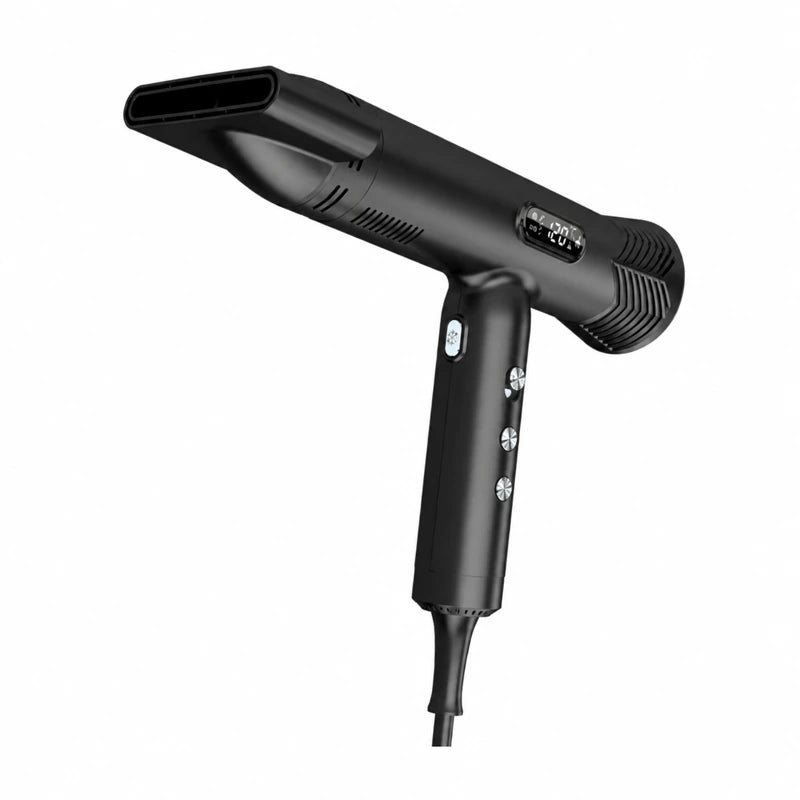 ETI Forza 25 black ionic hair dryer with concentrator nozzle and LED display
