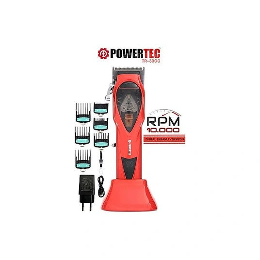 POWERTEC TR-3900 Professional Hair Clipper Red
