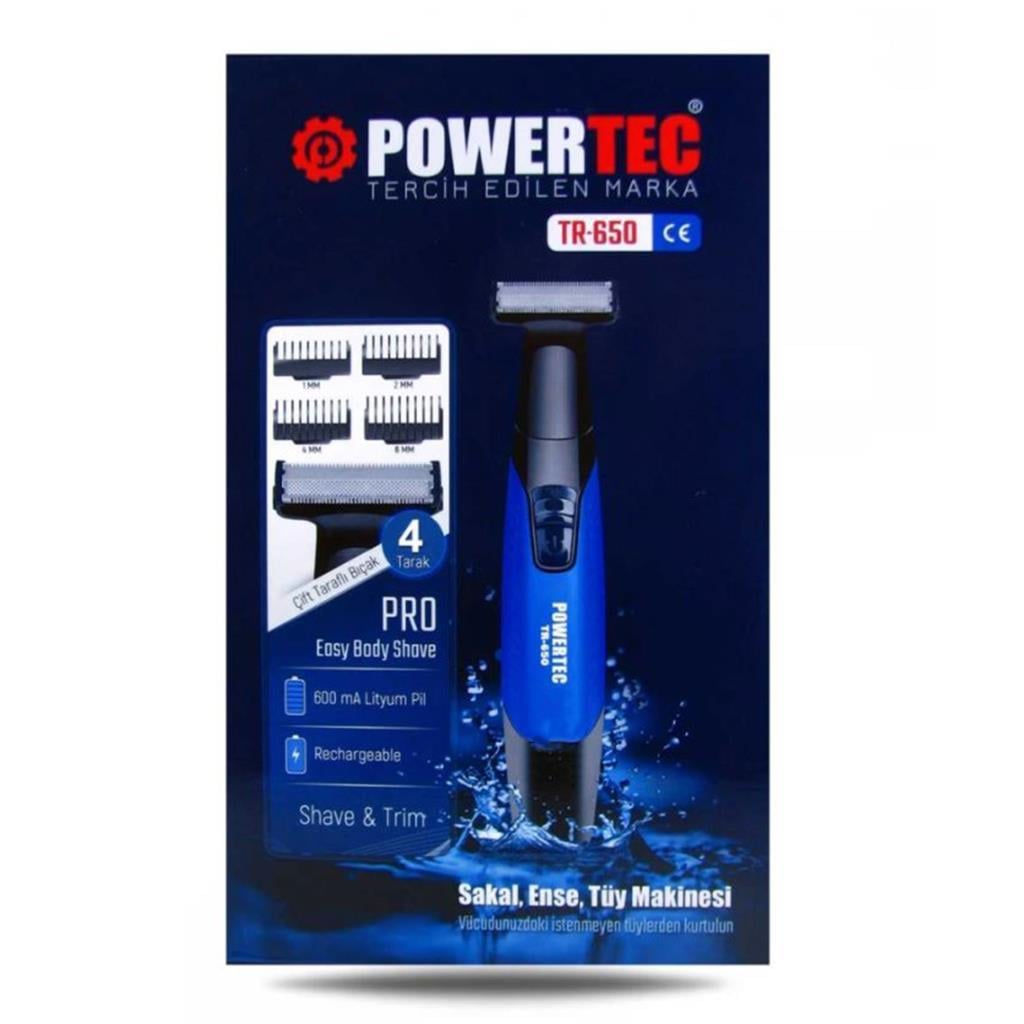 POWERTEC TR-650 Professional Rechargeable Body Groomer