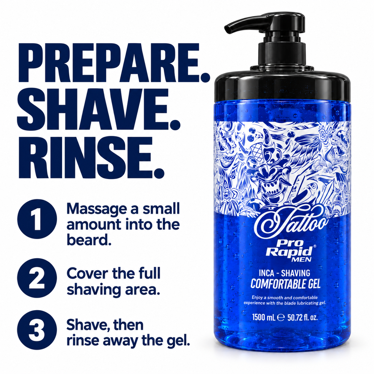 PRO RAPID Tattoo Inca blue shaving gel