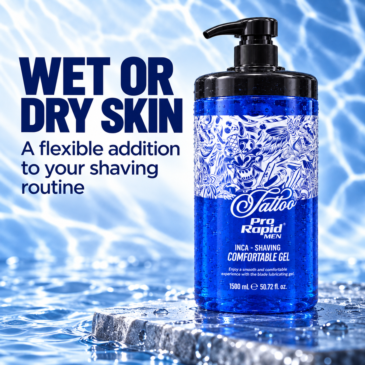 PRO RAPID blue shaving gel for barbers