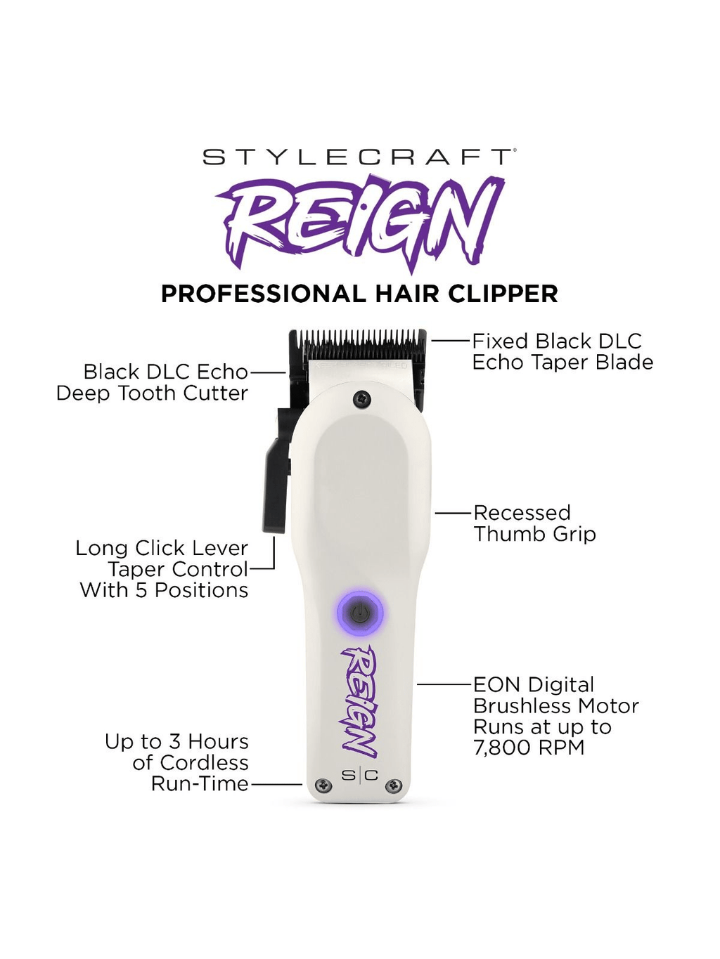 STYLECRAFT Reign – Professional Hair Clipper With Digital Motor 2