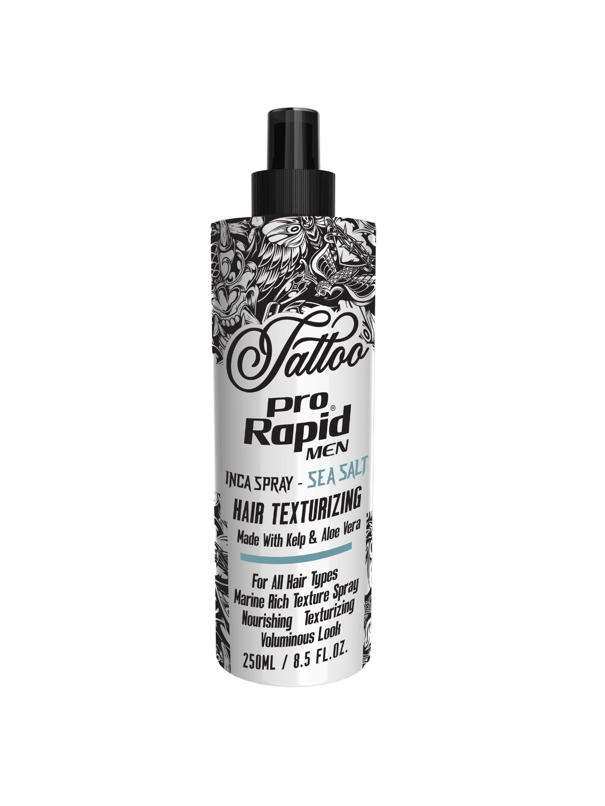 PRO RAPID TATTOO SERİSİ INCA DENİZ TUZU SPREY 250 ML, deniz tuzlu saç spreyi, doğal görünüm ve hacim sağlar.