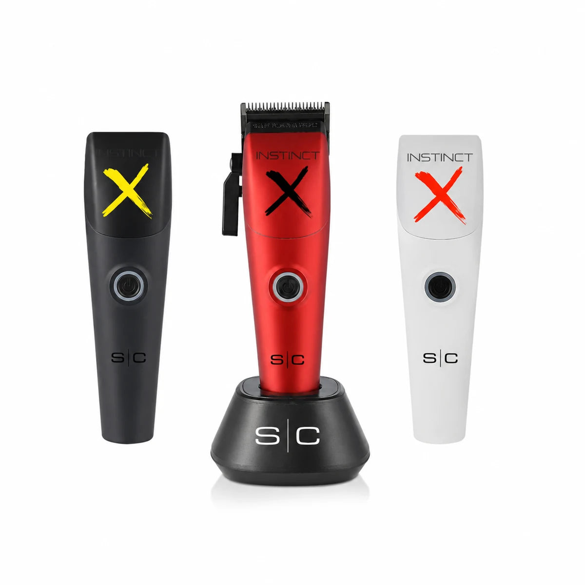 STYLECRAFT Instinct-X red clipper with stand and black and white interchangeable covers