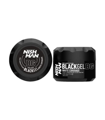 NISHMAN HAIR STYLING BLACK GEL (WHITE COVERAGE)