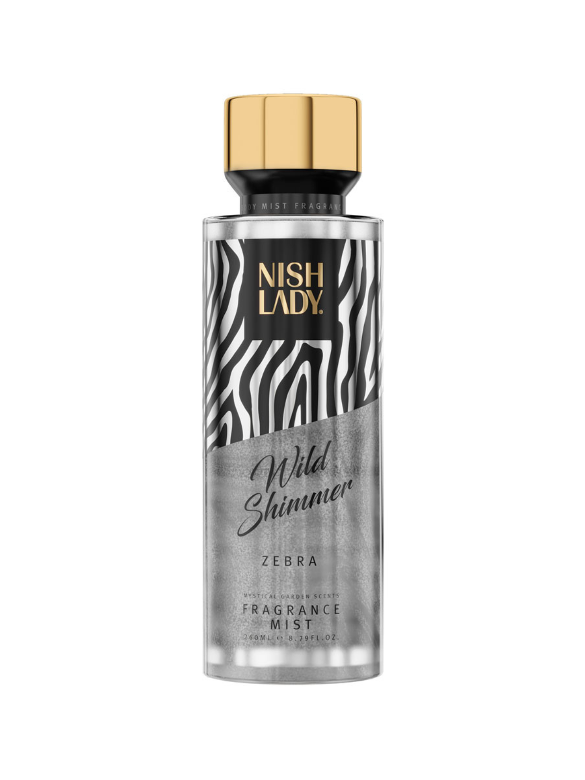 NISH LADY WILD SHIMMER BODY MIST 260 ML – LEOPARD / CROCODILE / ZEBRA SHIMMER COLLECTION